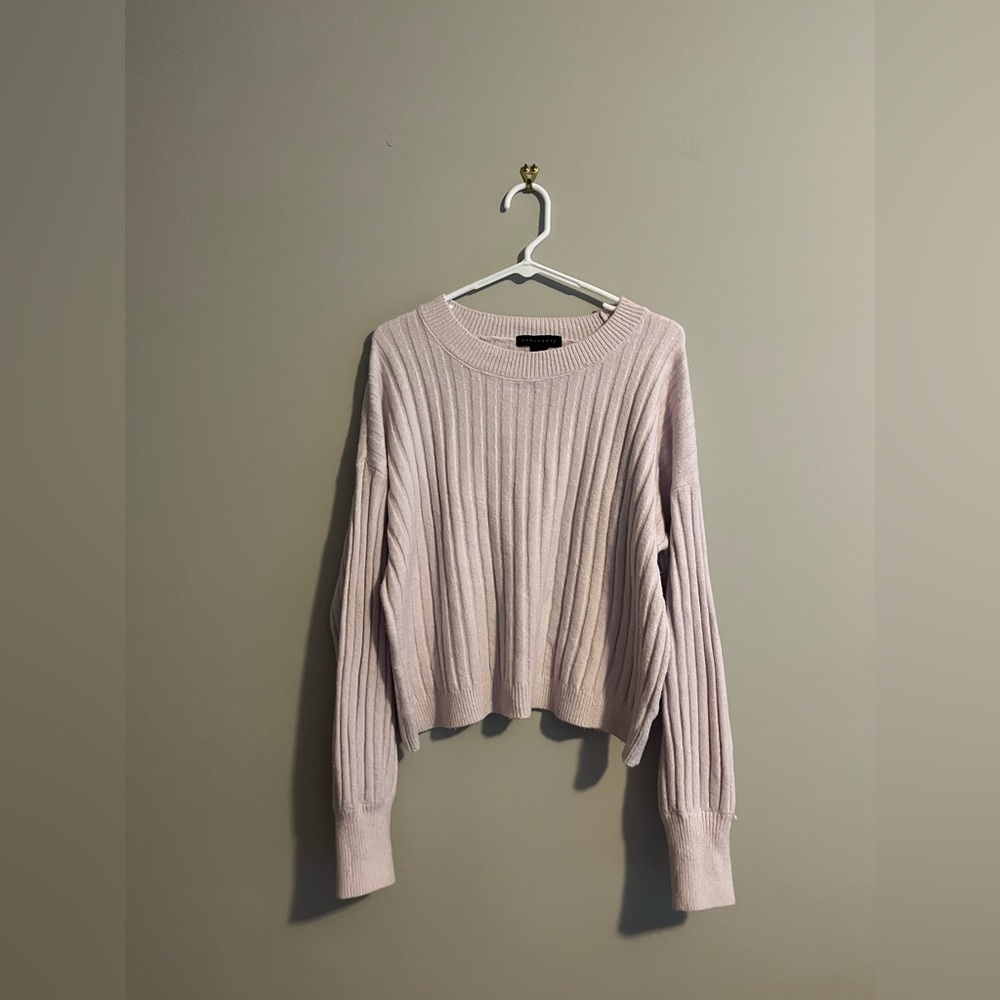 Sanctuary by Anthropologie Light Purple Ribbed Pullover Sweater Size Large